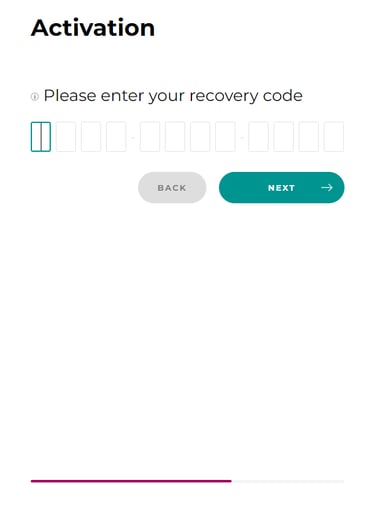 Enter Mobile ID recovery code