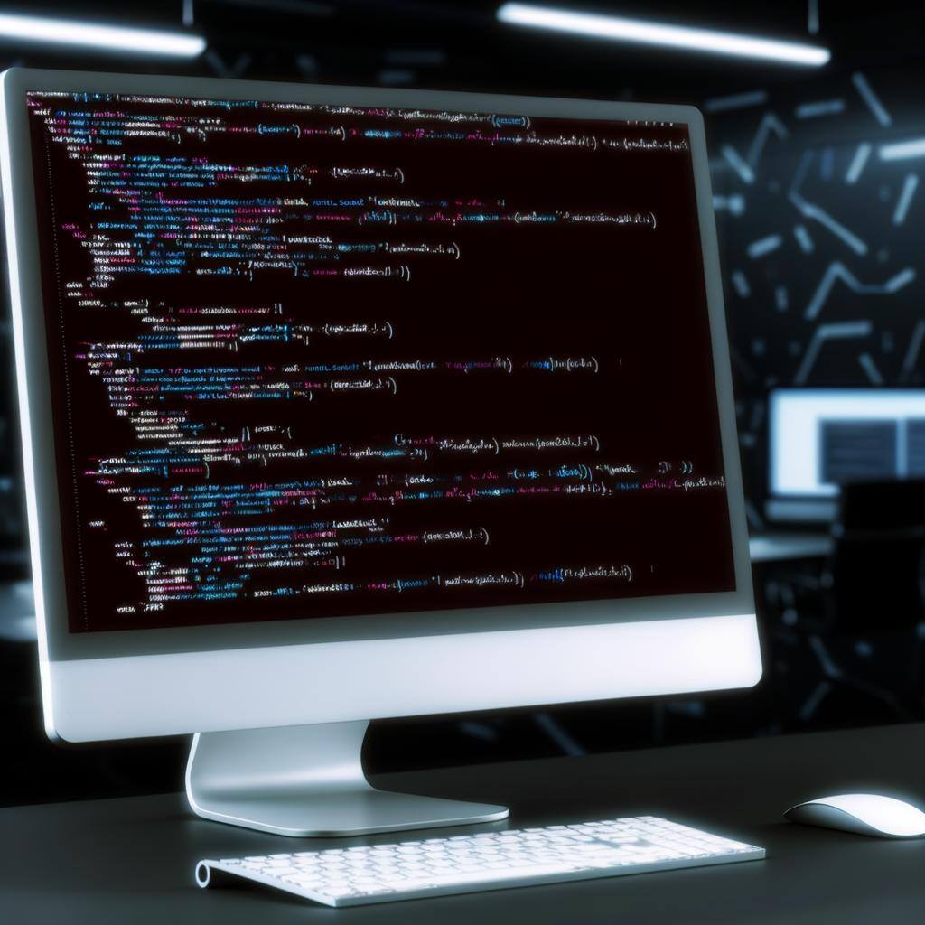 showing a code on a computer